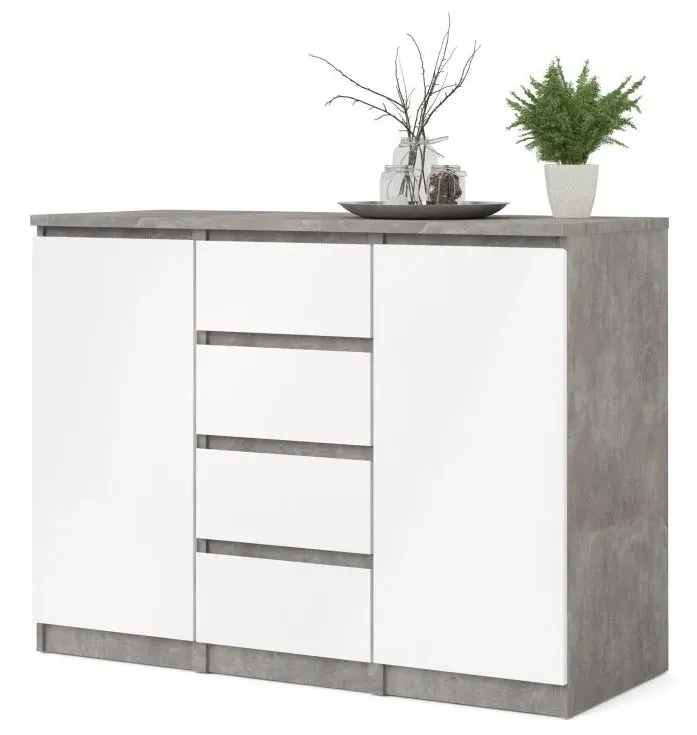 Naia Small Sideboard - Grey, White
