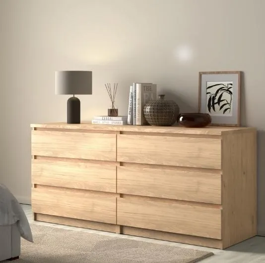 Naia Wide Chest of Drawers - Oak