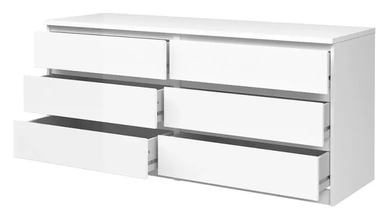 Naia Wide Chest of Drawers - White Gloss
