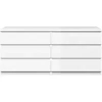 Naia Wide Chest of Drawers - White Gloss