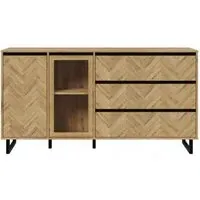 Nikomedes Spica Medium Sideboard - Oak, Matt Black