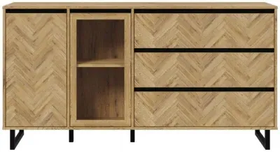 Nikomedes Spica Medium Sideboard - Oak, Matt Black image