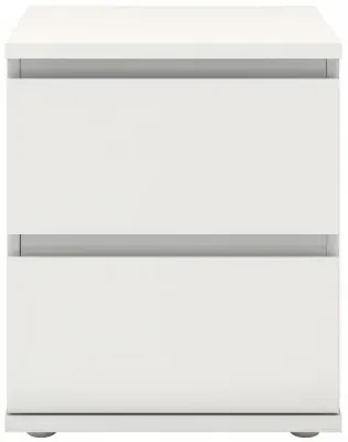Nova 2 Drawer Bedside Cabinet - White