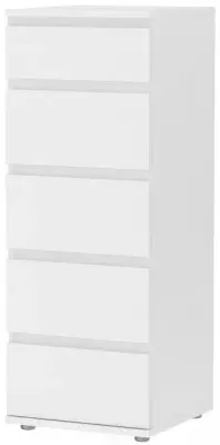 Nova 5 Drawer Narrow Chest - White image