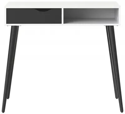 Oslo 1 Drawer Console Table - White, Black