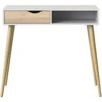 Oslo 1 Drawer Console Table - White, Oak