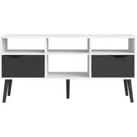 Oslo 117cm TV Unit with Storage - White, Black