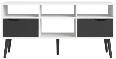 Oslo 117cm TV Unit with Storage - White, Black