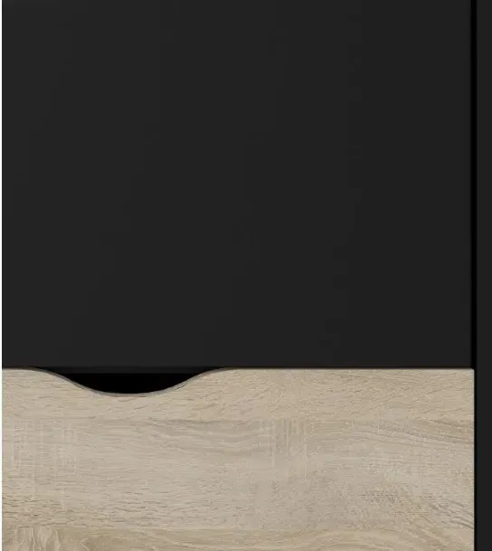 Oslo 2 Door 2 Drawer Double Wardrobe - Black, Oak