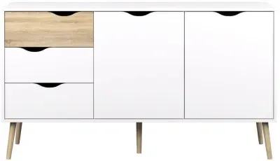 Oslo 2 Door Sideboard - White, Oak image