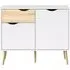 Oslo 2 Door Small Sideboard - White, Oak