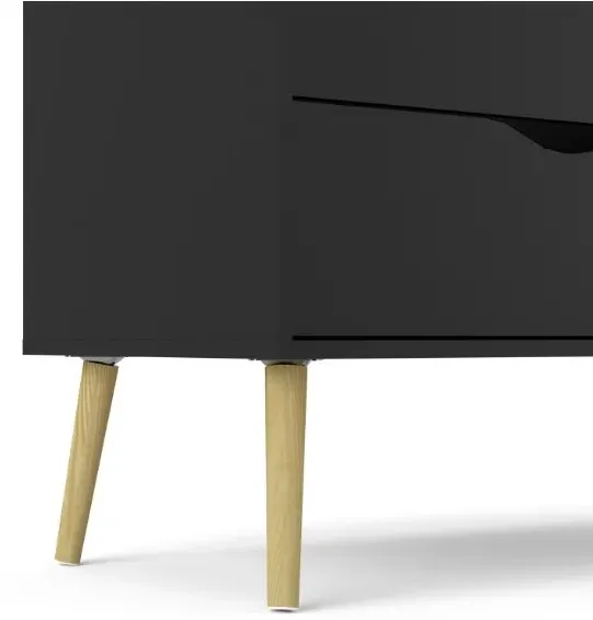 Oslo 4 Drawer Chest - Black, Oak