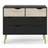Oslo 4 Drawer Chest - Black, Oak