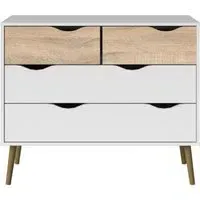 Oslo 4 Drawer Chest - White, Oak