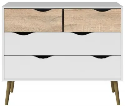 Oslo 4 Drawer Chest - White, Oak image