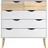 Oslo 5 Drawer Chest - White, Oak Effect