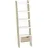 Oslo Leaning Bookcase with Drawer - White, Oak