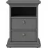 Paris 2 Drawer Bedside Cabinet - Grey