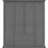 Paris 4 Door 2 Drawer Wardrobe - Grey
