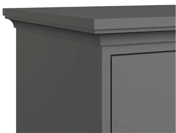Paris 5 Drawer Narrow Chest - Grey
