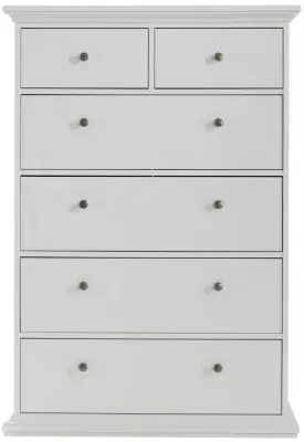 Paris 6 Drawer Chest - White image