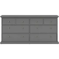 Paris 8 Drawer Wide Chest - Grey