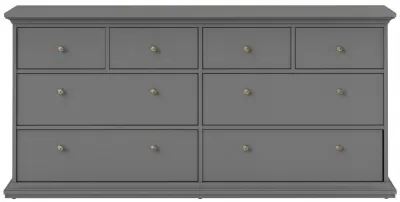 Paris 8 Drawer Wide Chest - Grey