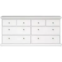 Paris 8 Drawer Wide Chest - White