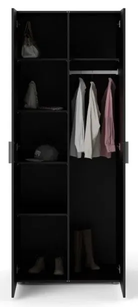 Pepe 2 Door Wardrobe - Black