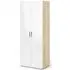 Pepe 2 Door Wardrobe - Oak, White Gloss