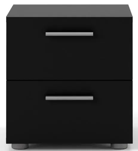 Pepe 2 Drawer Bedside Cabinet - Black