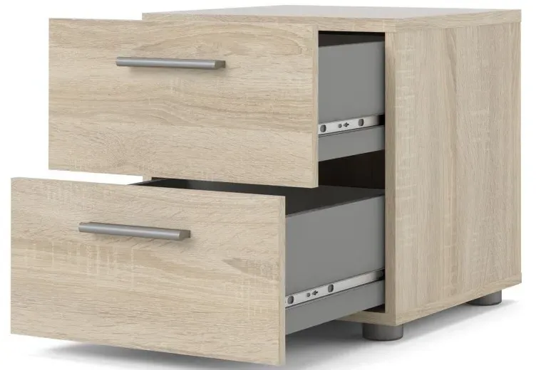 Pepe 2 Drawer Bedside Cabinet - Oak