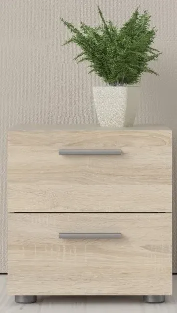 Pepe 2 Drawer Bedside Cabinet - Oak
