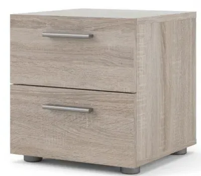 Pepe 2 Drawer Bedside Cabinet - Truffle Oak