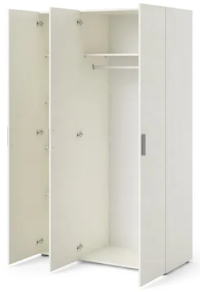 Pepe 3-Door Wardrobe - Ash White