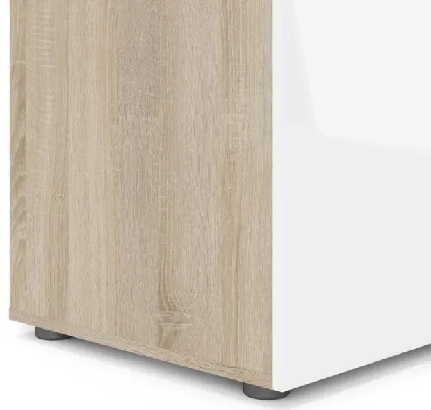 Pepe 3-Door Wardrobe - Oak, White Gloss
