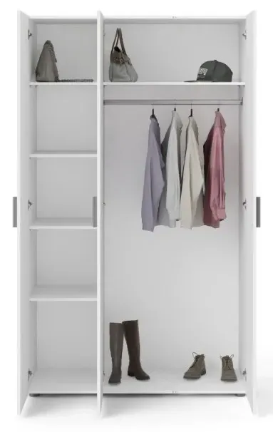 Pepe 3-Door Wardrobe - White