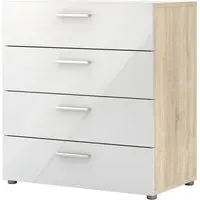 Pepe 4 Drawer Chest - Oak, White Gloss