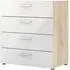 Pepe 4 Drawer Chest - Oak, White Gloss
