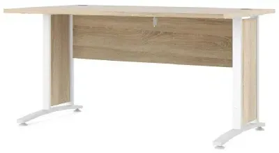 Prima 150cm Desk - Oak Effect, White