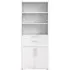 Prima 2 Door 2 Drawer High Bookcase - White