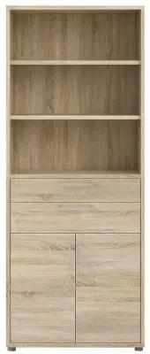 Prima 2 Door Bookcase with 3 Shelves - Oak Effect image