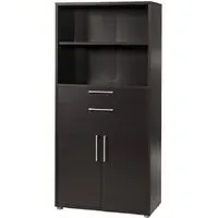 Prima 2 Door Bookcase with Shelves - Black
