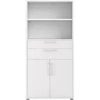Prima 2 Door Bookcase with Shelves - White