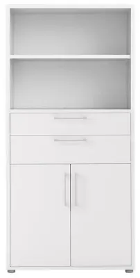 Prima 2 Door Bookcase with Shelves - White image