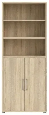Prima 2 Door High Bookcase - Oak Effect image
