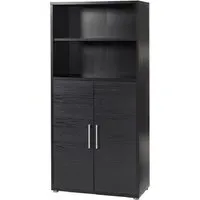 Prima 2 Door Tall Bookcase - Black