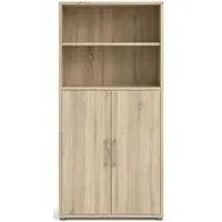 Prima 2 Door Tall Bookcase - Oak