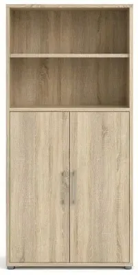 Prima 2 Door Tall Bookcase - Oak