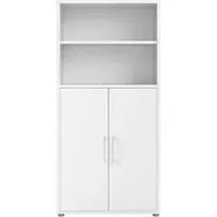 Prima 2 Door Tall Bookcase - White
